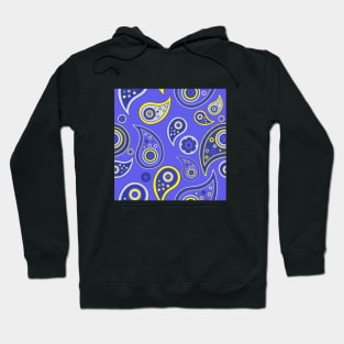 Blue yellow paisley pattern Hoodie